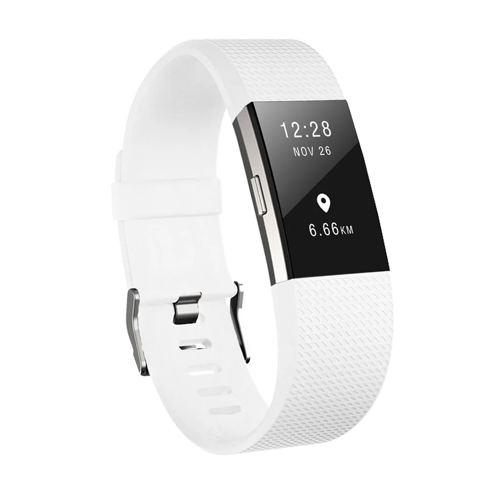 Baaletc сменные полосы для Fitbit Charge 2 силиконовые водонепроницаемые полосы для Fit bit Charge 2 Браслет маленький/большой - Цвет: white