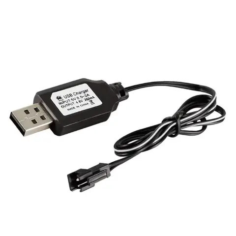 Cable Battery USB Charger Ni-Cd Ni-MH Batteries Pack SM-2P Plug Adapter 4.8V 250mA Output Toys Car