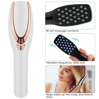 

Handheld Electric Head Massager Comb USB Charging Phototherapy Scalp Massager with LED Light for Stimulating Hair Growth New