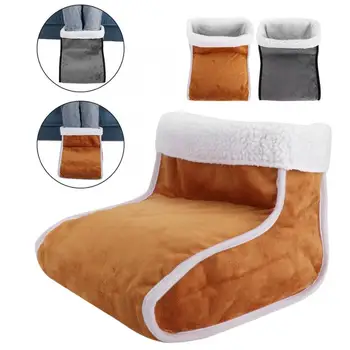 

100-240V Electric Foot Warmer Detachable Feet Timing Heating Boot Heater Shoes US Plug for Home Office Pain Relief Relaxation