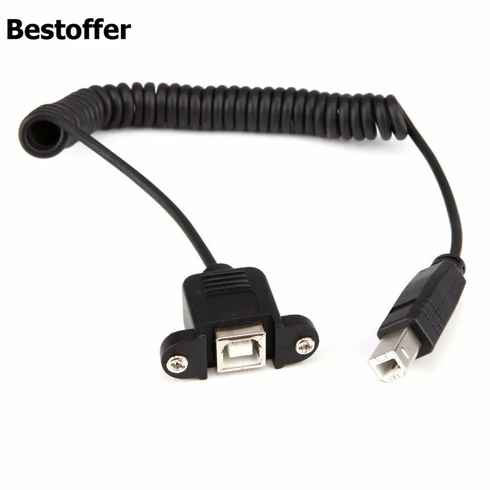 1,5 м Длина USB 2,0 B женское крепление для B Мужской удлинитель змеевидная спираль кабель Шнур