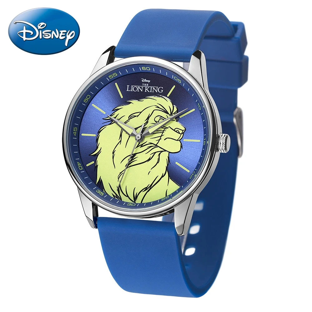 Роскошные Детские Кварцевые часы Lion King Brave Simba для подростков Disney