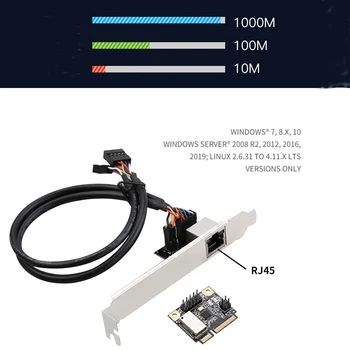 

Mini PCI-E To Gigabit Ethernet Network Card 1000M RJ45 Port With Cable To Mini PCI Ex P6C9