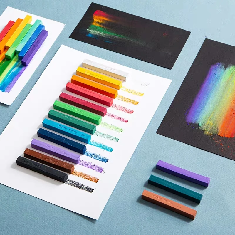 Maries Square Pastel Set 12/24/36/48 Color Soft Dry Pastel Artist Chalk Stick Non Toxic for Art Drawing Painting Supplies