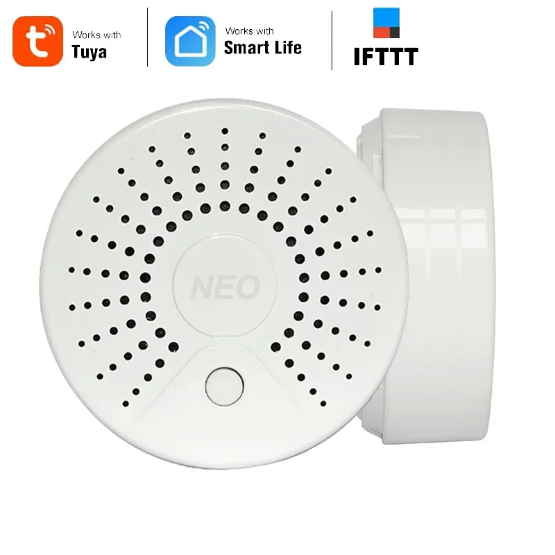 NEOCOOLCAM Wireless WiFi Smoke Sensor with Temperature Detector Sensor Alarm System Smoke Detector IFTTT Tuya Smart Life