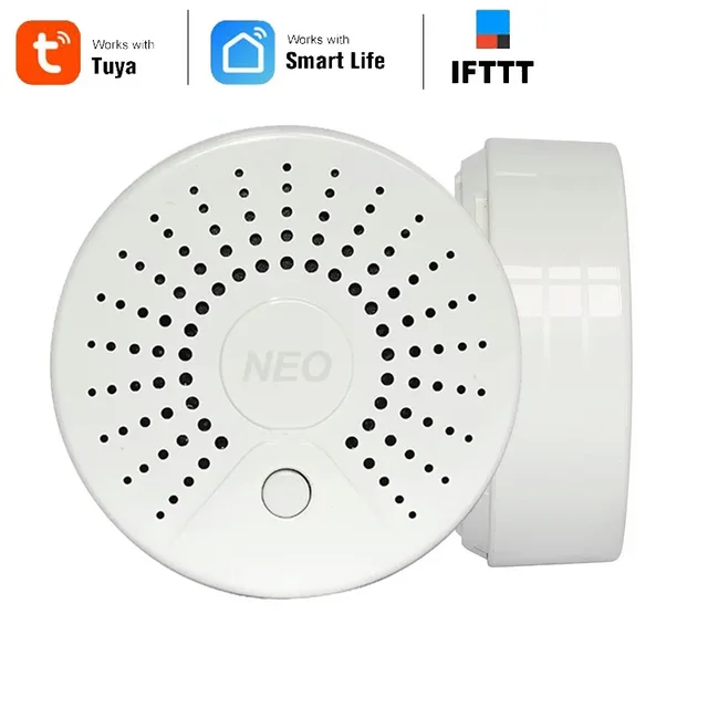 $20.7 NEOCOOLCAM Wireless WiFi Smoke Sensor with Temperature Detector Sensor Alarm System Smoke Detector IFTTT Tuya Smart Life