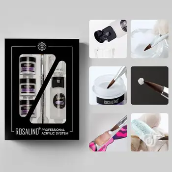 

ROSALIND Acrylic Powder Set Nail Gel For Nail Extension DIY Crystal Tools Manicure Dipping Powder Builder Art Set Carve K0R7