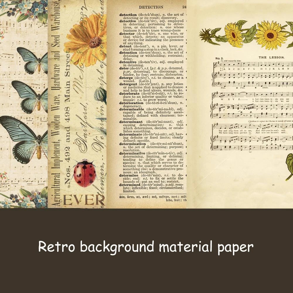

Music Flowers Bill Vintage Material Background Paper Junk Journal Diary Planner Scrapbooking Decorative DIY Craft Paper Photo