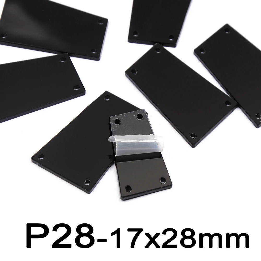 P28-17x28mm 30pcs Распродажа стразов 30 шт. черные зеркальные Стразы с неровным акриловым зеркалом Стразы для шитья хрустальные стразы - Цвет: P28-17x28mm 30pcs