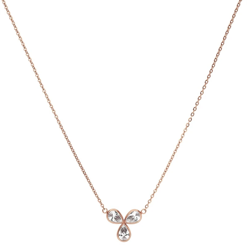 rose gold Ожерелье-Клевер Mavis Hare, каплевидный кристалл из нержавеющей стали, цепочка, ожерелье, подарок на день матери - Окраска металла: rose gold