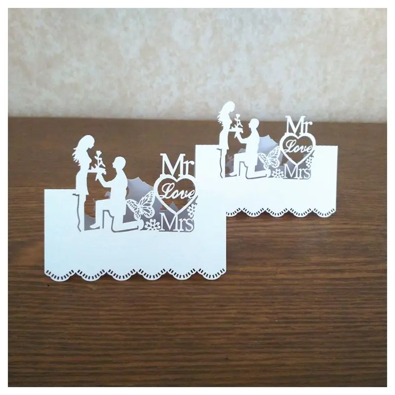 50pcs White Laser-Cut Wedding Party Table Place Card Name Cards Favor Decor New