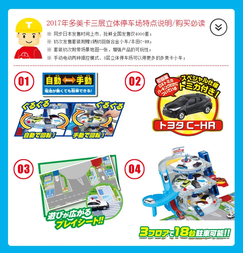 Tomy TOMICA полноразмерная Автомобильная Строительная автостоянка, гоночная автомобильная камера, электрический трек для детей, подарок для мальчика