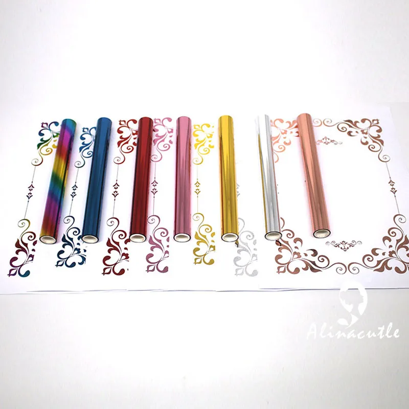 Craft foil 5M(Length)X19CM(Width) Toner Reactive Foil Film PVC Tube Packing Can Use With Laminator Paper Holographic Transfer