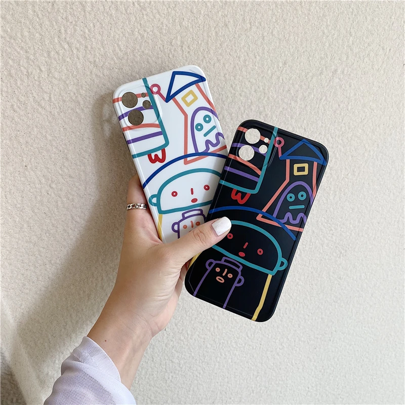Art Cases For Iphone11 12 Pro Max Aesthetic Phone Case For Iphone 11 Xr Xs Max 7 8 Plus 12pro Soft Silicone Cute Cover Graffiti Phone Case Covers Aliexpress
