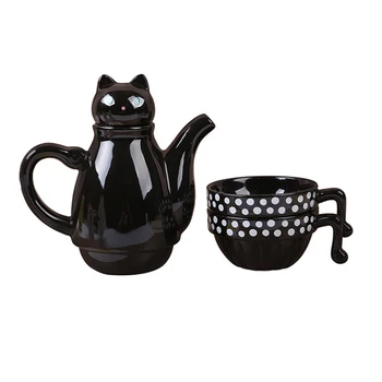 

Teapot Ceramic Cute Cat Porecelain Tea Cup Teapot with Infuser Filter Tea Set Gift Flower Tea Puer Kettle Mug Gift for Friends