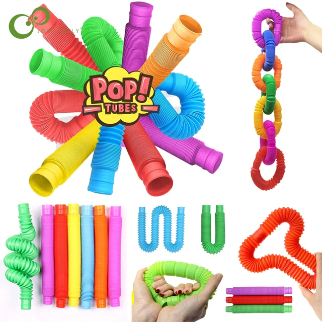 1/5Pcs Pop Tubes Sensory Fidget Toys Fidget Tube Toys for Kids and Adults Stress Relief Early Educational Folding Toys YJN 1