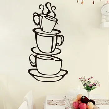 Removable Diy Kitchen Decor Coffee House Cup Decals Vinyl Wall Sticker Coffee Cup Wall Stickers A Nice Decoration Or Gift py10