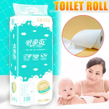 

10 Rolls/pack Household Toilet Paper Rolls Pack Cored Paper Web Papers Wood Pulp Toilet Tissue Towels 4-layer Papel Higienico