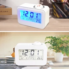 Цифровой будильник Голосовое управление подсветка голосовые говорящие часы календарь Проекционные часы с температурным дисплеем