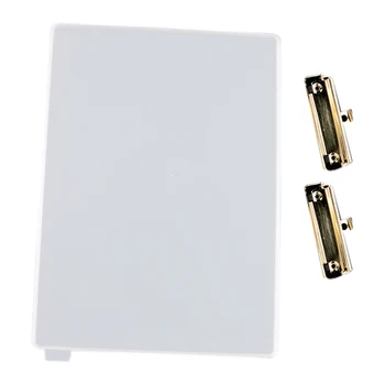 

Clipboard Resin Molds DIY Stationery Epoxy Resin Casting Art Molds with 4 Clipboard Clips for Making File Folder