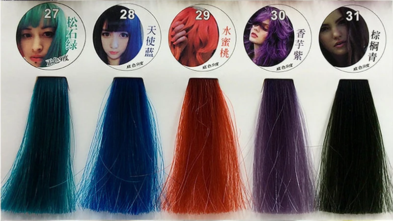 500ml Hair Dye Cream Fashion Blue Hair Waxing Mud DIY Temporary Styling Hair Color Cream No Damage Easy Wash Purple Hair Dye Wax
