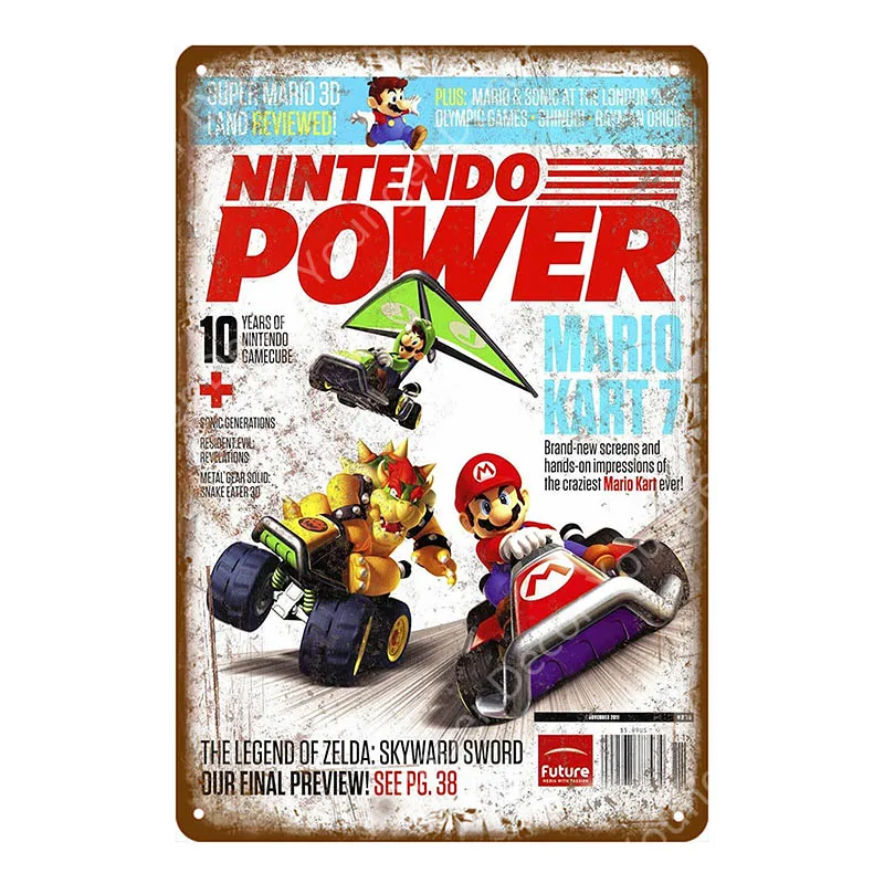 Классический постер для видеоигр Nintendo мультфильм Super Mario Настенная Наклейка Sega