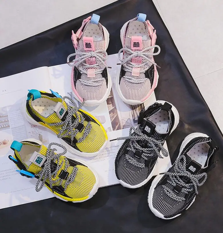 Новая детская обувь для мальчиков, Сникеры, спортивная обувь для девочек, детские кроссовки для отдыха, Повседневная дышащая детская беговая Обувь, Баскетбольная обувь