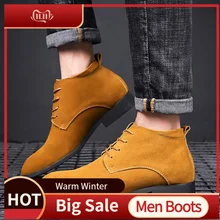 Высокая мужская повседневная обувь высокие уличные повседневные зимние мужские полусапоги на низком каблуке Мужская обувь с ультра-светильник zapatillas hombre