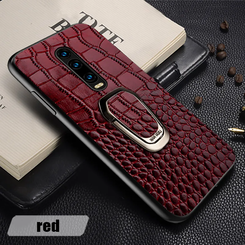 Red Kickstand Воловья кожа чехол для телефона для Xiaomi mi 9 9t pro 9se 8 9 lite A1 A2 mi x 2s 3 Чехол Подставка Кронштейн для Red mi Note 8 pro Note 7 6 5 pro - Цвет: Red Kickstand