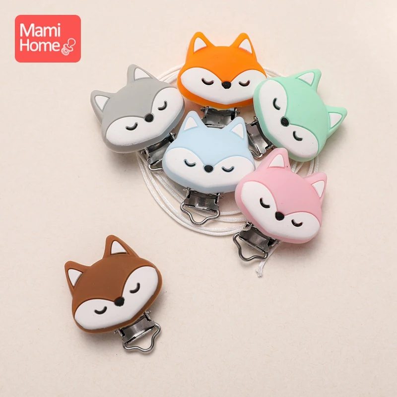 Accesorios de cadena para pezones, Clip para chupete de zorro de modelado bonito, accesorios para bebés, pezones y accesorios, productos para bebés al por mayor, 1 unidad