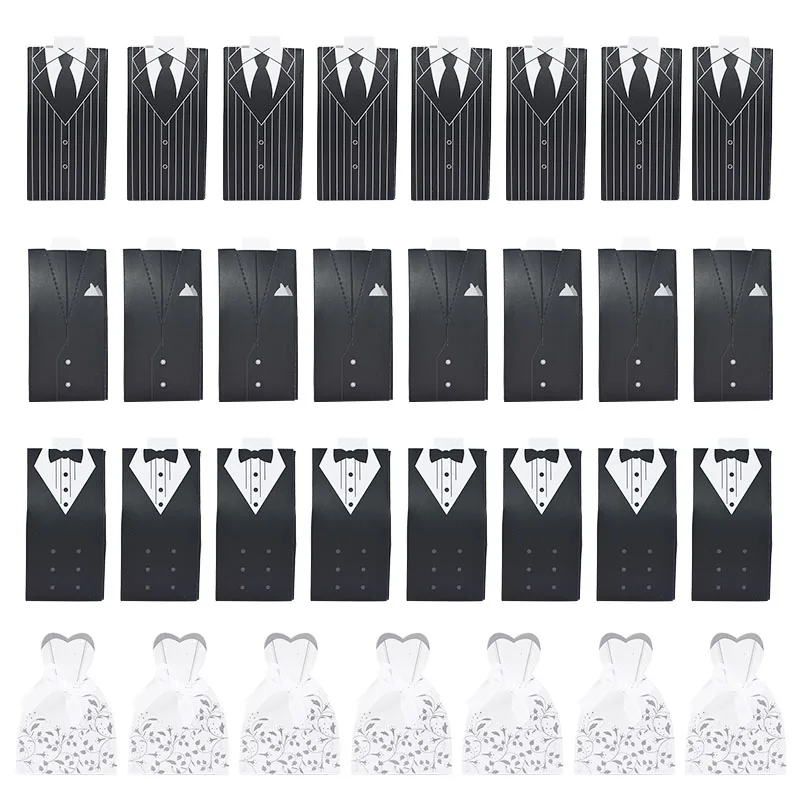 Suit Wedding Dress Shape Paper Candy Box DIY Party Favor Cookie Suger Packaging Gift Decoration | Дом и сад