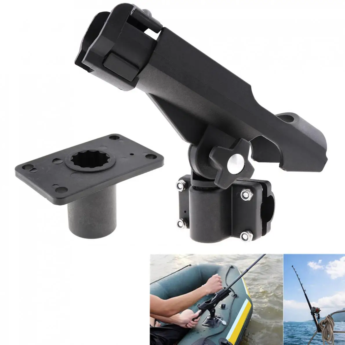 

Fishing Support Rod Stand Bracket Yacht Fishing Tackle Tool 360 Degrees Rotatable Rods Holder for Boat Canoe and Kayak