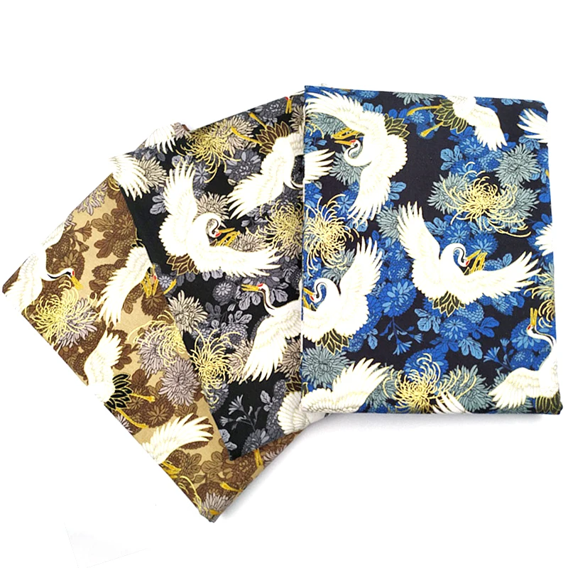 Журавль хлопок вишневый цвет Бронзирующая ткань нарезанная швейная Лоскутная