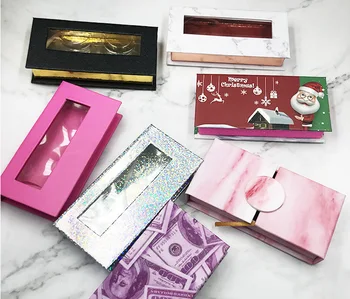 

10pcs Custom Eyelashes Packing Boxes Gift Box Lashes Package Customize Storage Cases Makeup Cosmetic Case Mink False Eyelash