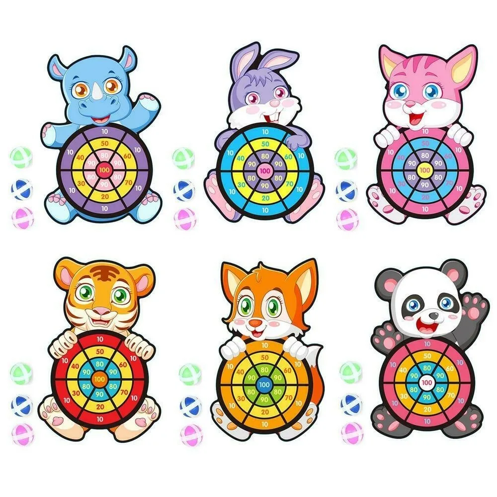 

Cartoon Animal Dart Board 3 Balls Cute Elephant Sticky Target Dart Game for Kids