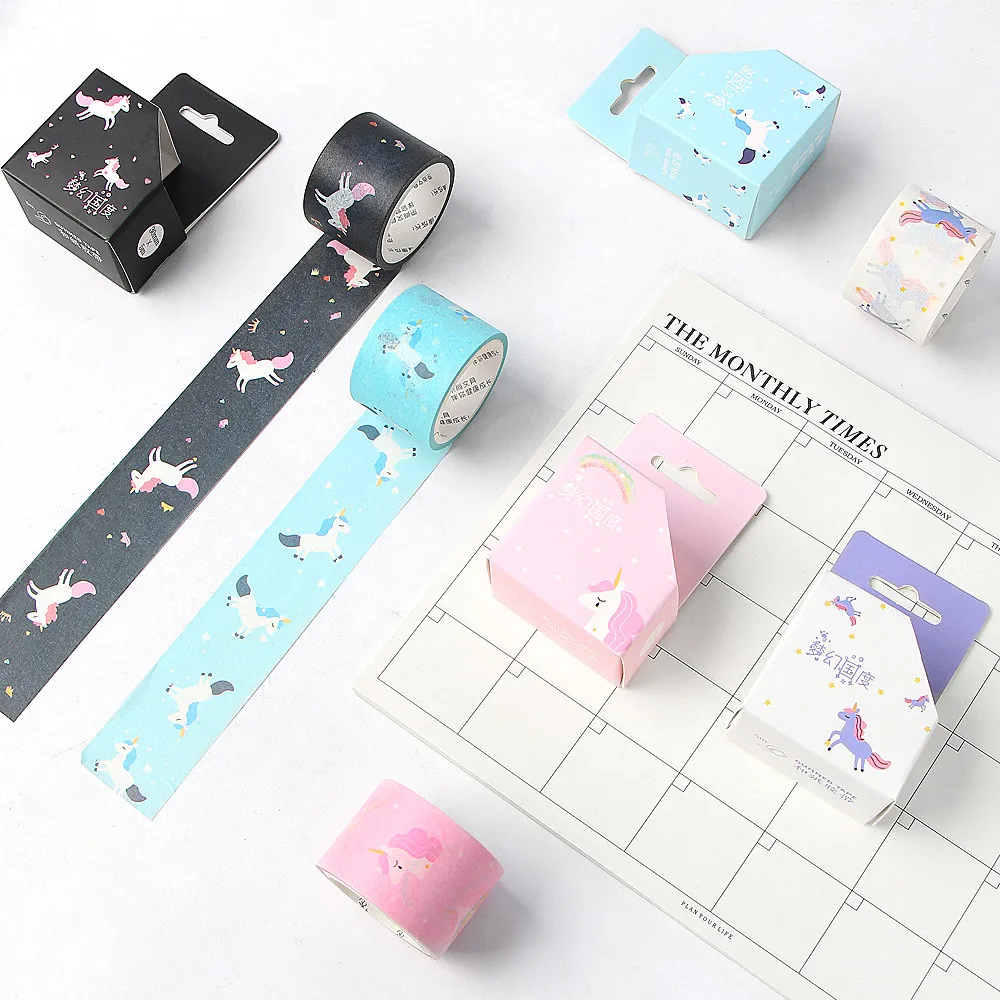scrapbooking journaling and masking Cute Candy Stars Unicorns Washi Tape for DIY projects
