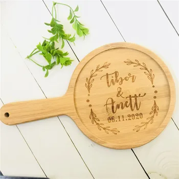 

Personalized Cutting Board, Christmas, Housewarming, Wedding Gifts for Couple, Custom Engraved Bamboo Cutting Board with Handle