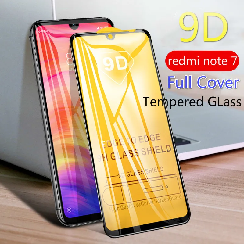 

9D Full Cover Tempered Glass For Xiaomi Redmi Note 7 Pro Screen Protector Glass redmi note 7 Protective Glass Redmi 7 Note7 film