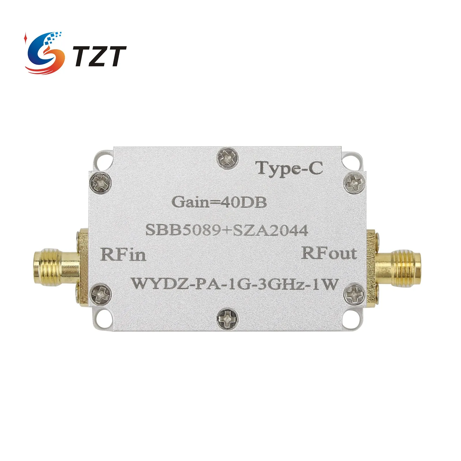 TZT SBB5089+SZA2044 Microwave Power Amplifier RF Power Amplifier 1G-3GHz Gain 40DB WYDZ-PA-1G-3GHz-1W