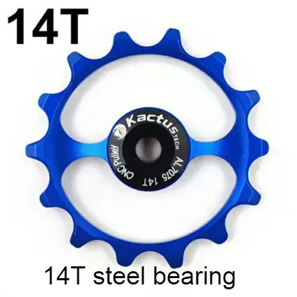 12 г 14 т велосипедный керамический колесный шкив с ЧПУ обработанный велосипедный задний переключатель шкив колеса Jockey керамический подшипник Jockey колеса - Цвет: blue steel bearing