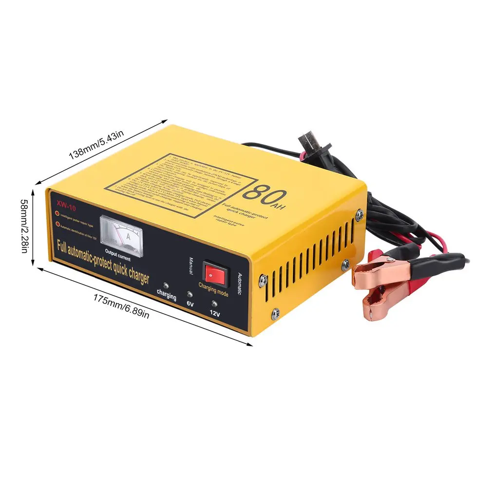 140W полностью автоматический-защита Быстрый Зарядное устройство 6 V/12 V 80AH автоматический интеллигентая(ый) автомобиль Батарея Зарядное устройство отрицательного импульсного горячего