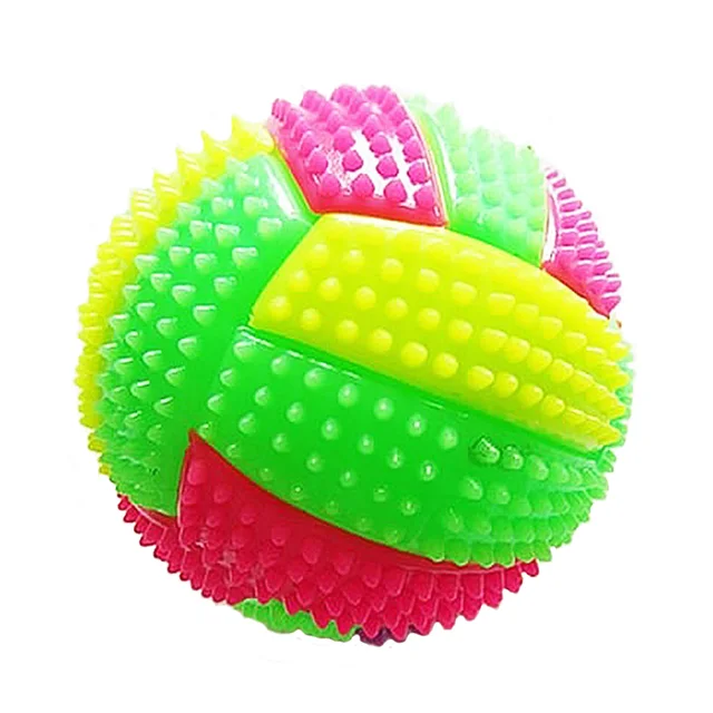 Spiky Massage Ball Dog Chew Bouncy Ball Soccer Ball Shaped with Flashing LED Light for Children Pet Toy 5