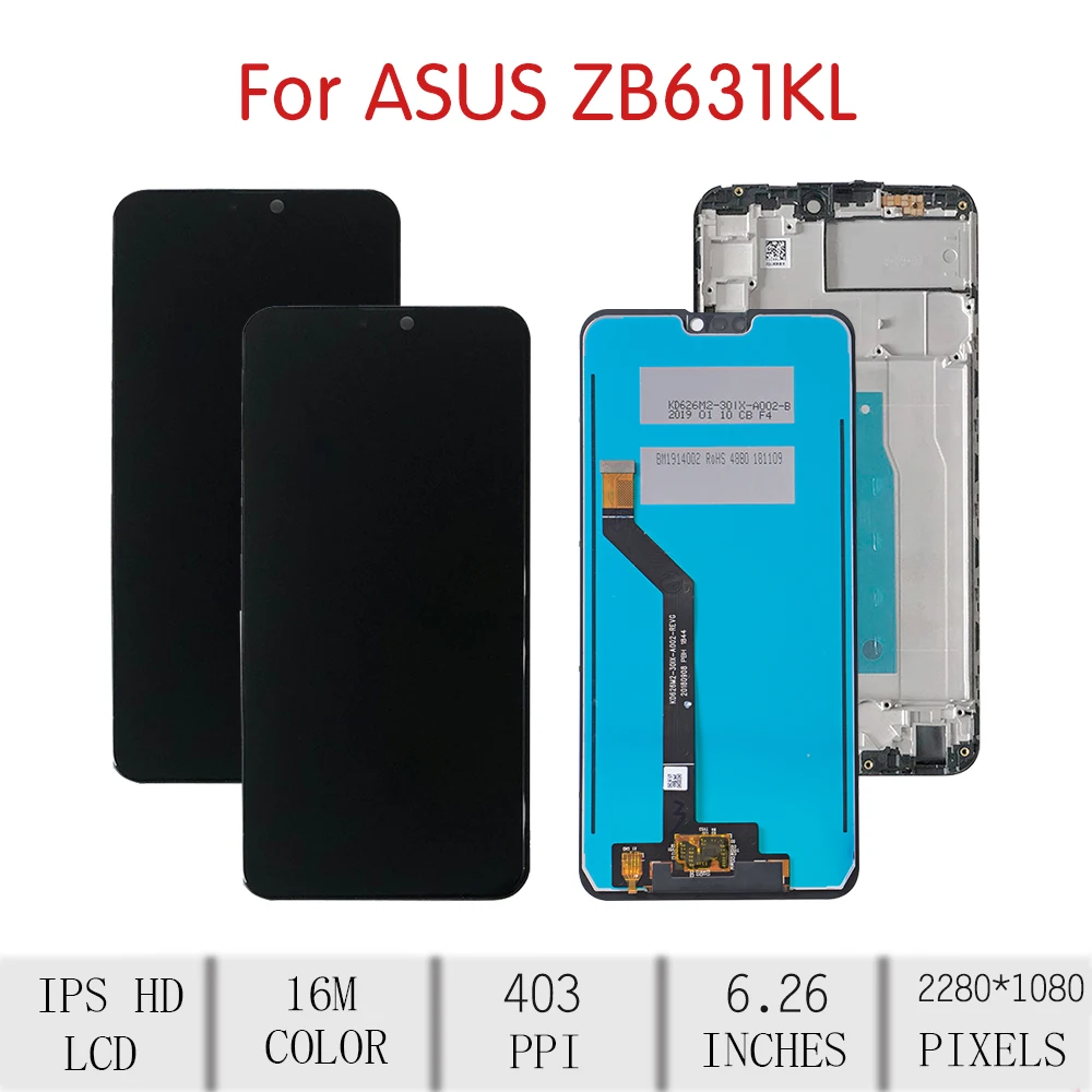 Skup Oryginał dla ASUS Zenfone Max Pro M2 ZB631KL X01BDA montaż digitizera ekranu dotykowego dla Asus zb631kl wyświetlacz + F wymiana