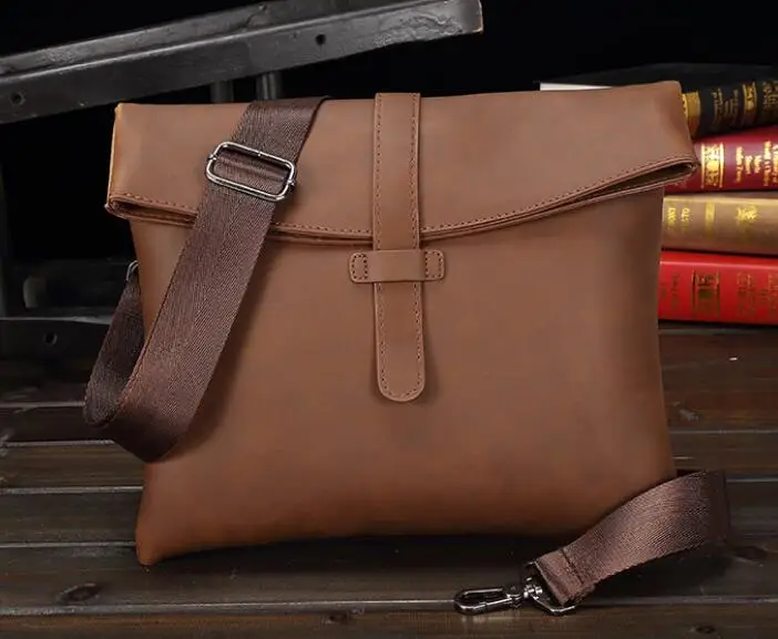 Retro crazy horse PU leather soft leather shoulder bag men's messenger bag
