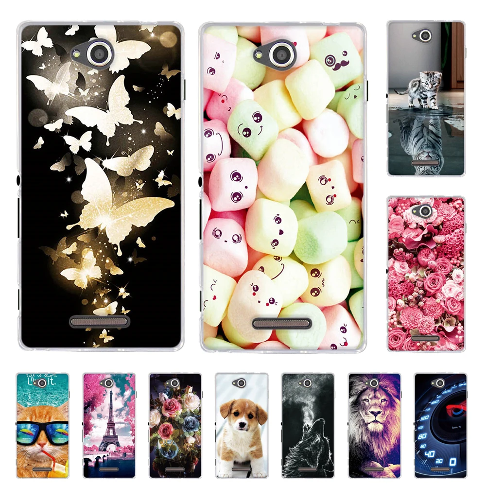 

TPU Cover For Sony Xperia C CN3 S39H C2305 Back Phone Case For Sony Xperia C CN3 S39H C2305 Printing Silicone Shells Bags Fundas