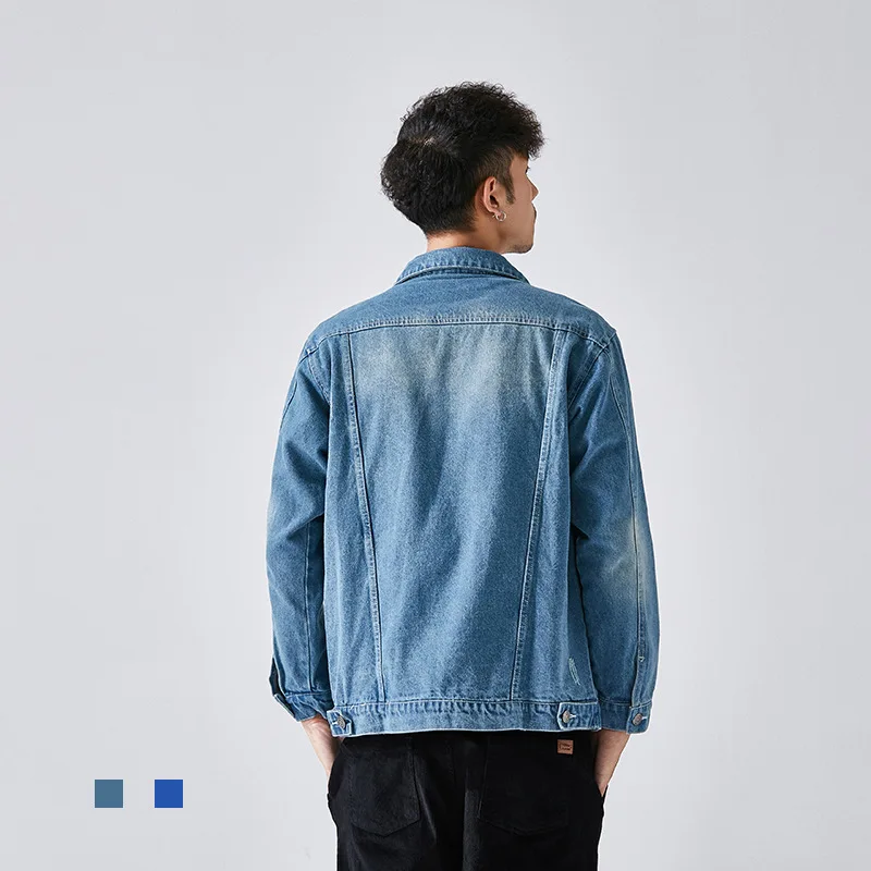 

Autumn New Style Denim Jacket Men's Korean-style Fashion Long Sleeve Slim Fit Handsome Outer Wear Denim Jacket Men Students Coat