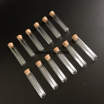 

(10 pieces/pack) 12*60mm Clear Plastic test tubes with Cork cap Use for Laboratory or Wedding favours Vial