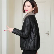 

New Natural Sheepskin Feather Coat Short High-end Mink Fur Collar High Quality Fur Jacket for Women Simple Style