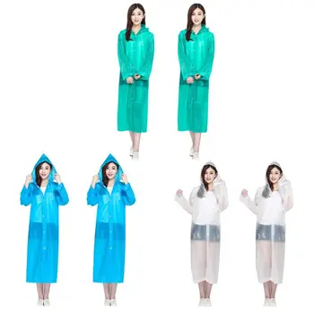 

2 Packs Reusable Ponchos For Adults With Drawstring Hood and Sleeves Emergency