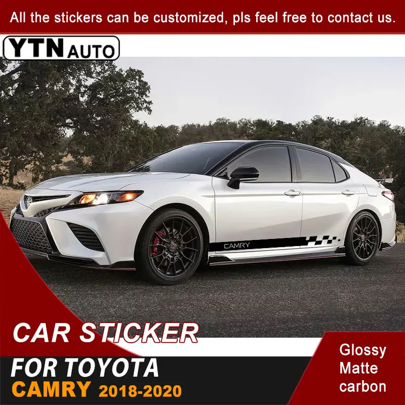 

Car Stickers For Toyota Camry 2018 2019 2020 Side Door Racing Stripe Graphic Vinyl Cool Car Decals Customs Car Accessories